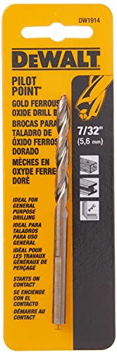 DEWALT DW1914 7/32-Inch Gold Ferrous Oxide Pilot Point Twist Drill Bit