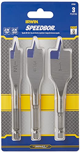 Irwin Industrial Tools 87950 Speebor Blue Groove Spade Bit Set, 3-Piece