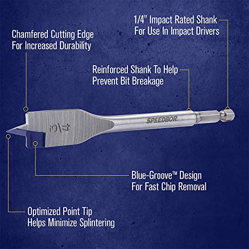 IRWIN SPEEDBOR Spade Wood Drill Bit, 7/16" (88807)