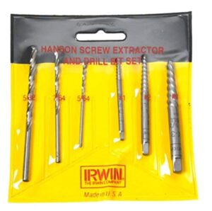 irwin industrial tools 53700 spiral extractor and hss drill bit pouched set, 6-piece