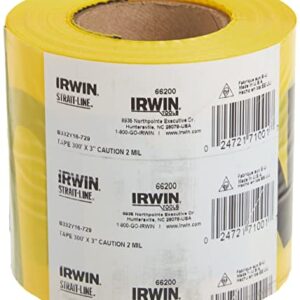 IRWIN Tools STRAIT-LINE 66200 Barrier Tape Roll, CAUTION, 3-inch by 300-foot (66200)