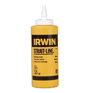 IRWIN Tools STRAIT-LINE 64904 Standard Marking Chalk, 8-ounce, White (64904)