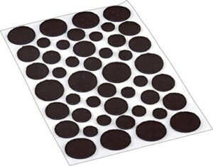 shepherd hardware 9425 self-adhesive felt surface protection pads, assorted sizes, 46-count, brown