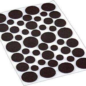 Shepherd Hardware 9425 Self-Adhesive Felt Surface Protection Pads, Assorted Sizes, 46-Count, Brown