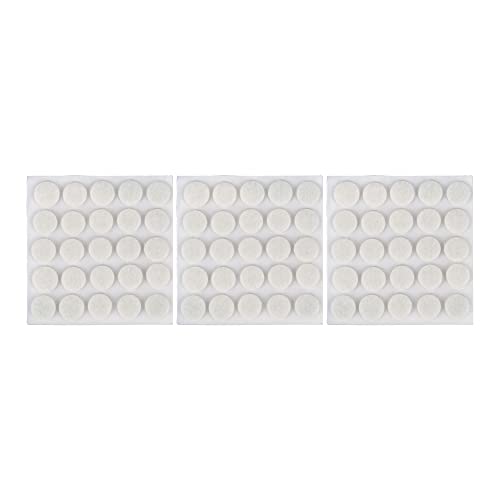 Shepherd Hardware 9957 3/8-Inch Self-Adhesive Felt Furniture Pads, 75-Pack, White