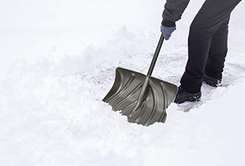 Suncast SC2700 20-Inch Snow Shovel/Pusher Combo with Wear Strip and D-Grip Handle, Gray