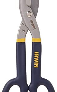 IRWIN Tin Snip, Flat Blade, 12-inch (22012) , Blue