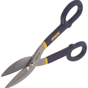 IRWIN Tin Snip, Flat Blade, 12-inch (22012) , Blue