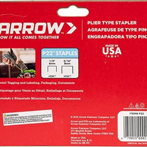 Arrow P22 Heavy Duty Handheld Plier Stapler for Crafts, Office, and Insulation, Uses 1/4-Inch and 5/16-Inch Staples