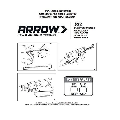 Arrow P22 Heavy Duty Handheld Plier Stapler for Crafts, Office, and Insulation, Uses 1/4-Inch and 5/16-Inch Staples