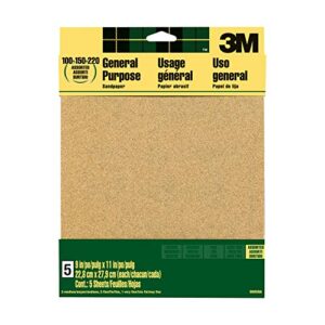 3m aluminum oxide sandpaper, assorted grits, 9-in x 11-in sheets (9005na)