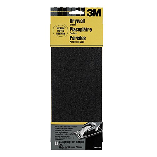 3M 9092NA 9092 Drywall Sanding Sheet, Medium, 5 Count