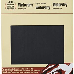 3M Wetordry Sandpaper, 9 in. x 11 in., 400 Grit, 5 Sheets/Pack