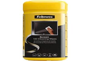 fellowes pre-moistened screen cleaning wipes, 100 per tub (99703)