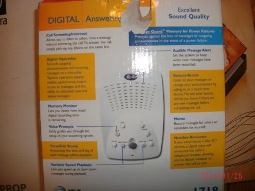 AT&T 1718 Digital Answering System (Wind Chill White)