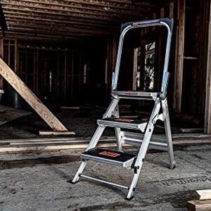 Little Giant Ladders, Safety Step, 3-Step, 3 Foot, Step Stool, Aluminum, Type 1A, 300 lbs Weight Rating, (10310BA)