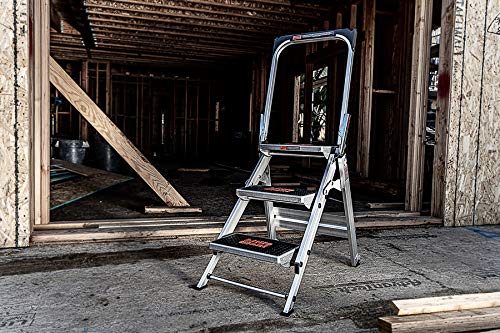 Little Giant Ladders, Safety Step, 3-Step, 3 Foot, Step Stool, Aluminum, Type 1A, 300 lbs Weight Rating, (10310BA)