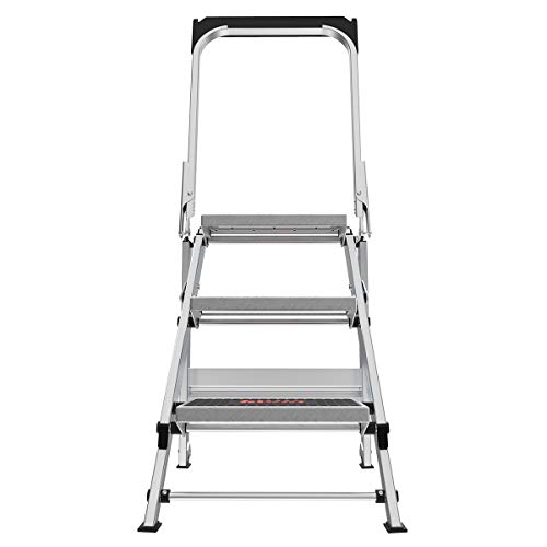 Little Giant Ladders, Safety Step, 3-Step, 3 Foot, Step Stool, Aluminum, Type 1A, 300 lbs Weight Rating, (10310BA)