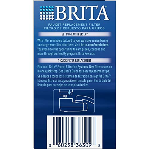 Brita Tap Water Filter, Water Filtration System Replacement Filters For Faucets, Reduces Lead, BPA Free – White, 1 Count