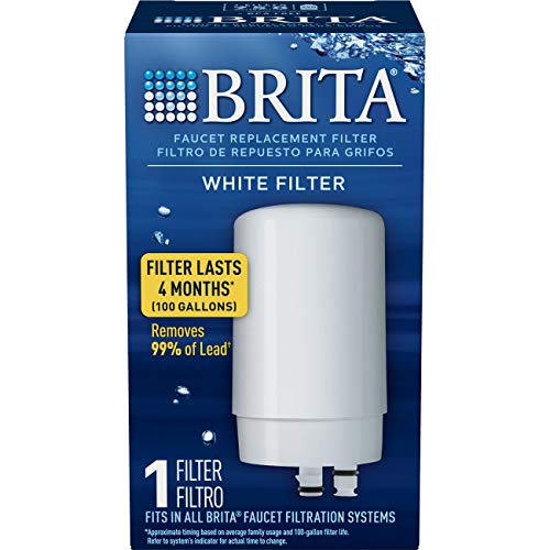 Brita Tap Water Filter, Water Filtration System Replacement Filters For Faucets, Reduces Lead, BPA Free – White, 1 Count