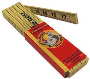 us tape company rhino rulers folding standard brick spacing ruler 6' length - 55110, multicolor