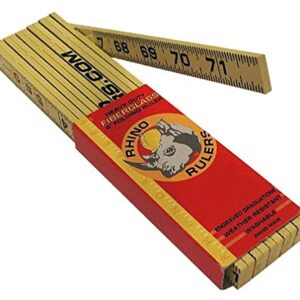 Rhino Rulers Folding Modular Brick Spacing Ruler 6' Length - 55120