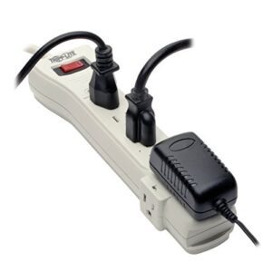 Tripp Lite 7 Outlet Surge Protector Power Strip, 7ft Cord, Right Angle Plug, 2160 Joules, & $75,000 INSURANCE (SUPER7) Ivory