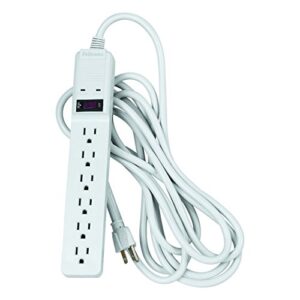 fellowes 6-outlet office/home surge protector, 15 foot cord, 450 joules (99036), platinum, 1.5" x 10.8" x 1.8"