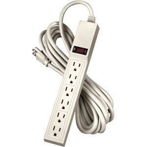 Fellowes 6-Outlet Office/Home Power Strip, 15 Foot Cord - Wall Mountable (99026)