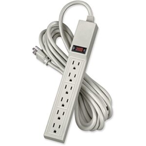 fellowes 6-outlet office/home power strip, 15 foot cord - wall mountable (99026)