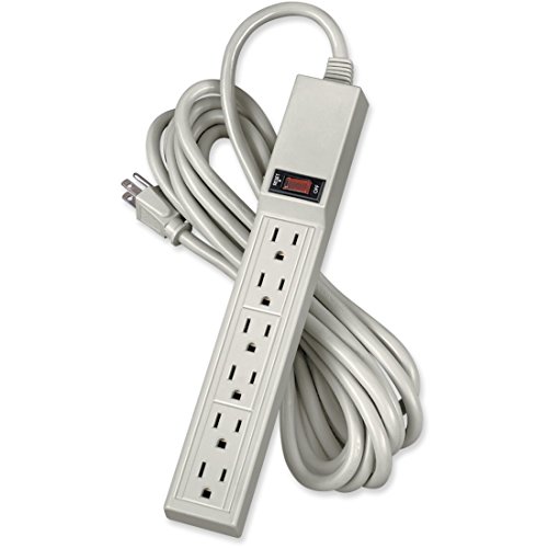 Fellowes 6-Outlet Office/Home Power Strip, 15 Foot Cord - Wall Mountable (99026)