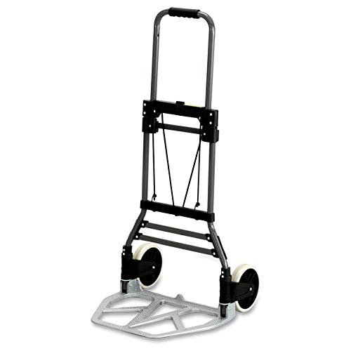 Safco Products 4062 Stow-Away Collapsible Moving Utility Hand Truck & Cart, Holds up to 275lbs Silver and Black