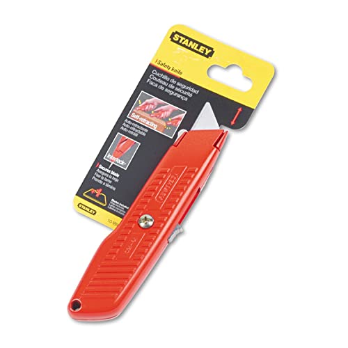 STANLEY Utility Knife, Interlock Safety, Self-Retracting, Round Point Blade (10-189C)