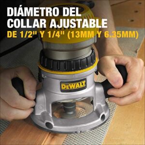 DEWALT Router, Fixed Base, 1-3/4-HP, 5/128” Per Turn, Compact and Portable, Corded (DW616),Yellow