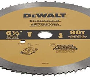 DEWALT Circular Saw Blade, 6 1/2 Inch, 90 Tooth, Vinyl Cutting (DW9153)