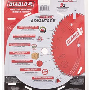 Freud D1280X Diablo 12-Inch 80 Tooth ATB Crosscutting Saw Blade with 1-Inch Arbor, Red