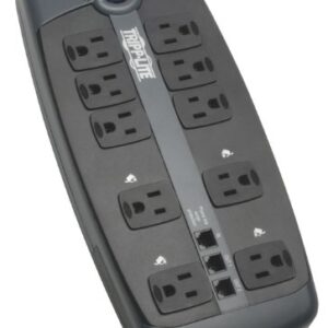 Tripp Lite TLP1008TEL 10 Outlet Surge Protector Power Strip, 8ft Cord, Tel/DSL Protection, RJ11, & Dollar 150,000 Insurance Silver