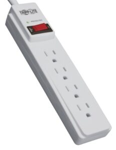 tripp lite 4 outlet surge protector power strip, 4ft cord, 1,000 insurance (tlp404)