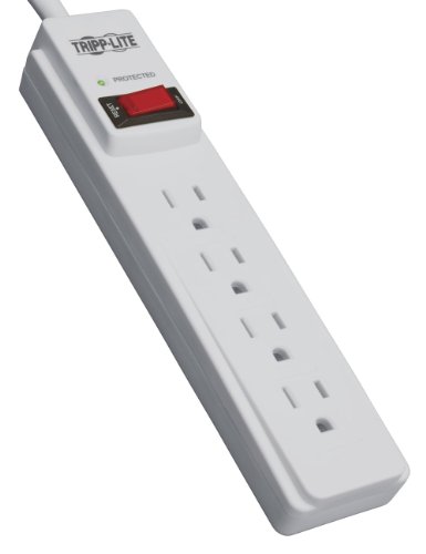 Tripp Lite 4 Outlet Surge Protector Power Strip, 4ft Cord, 1,000 Insurance (TLP404)