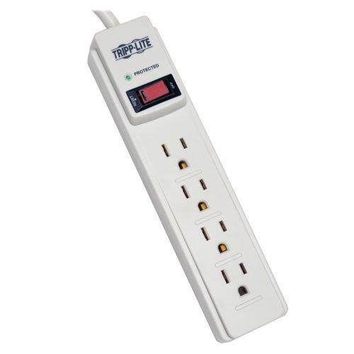 Tripp Lite 4 Outlet Surge Protector Power Strip, 4ft Cord, 1,000 Insurance (TLP404)