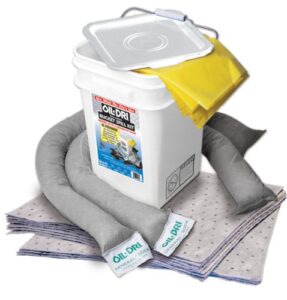 oil-dri l90435 compact universal 5-gallon bucket spill kit, 5-gallon maximum absorption capacity