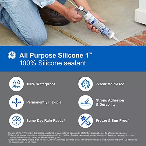 GE Window & Door Sealant Clear All Purpose, 10.1 oz, Cartridge