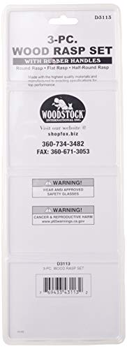 WOODSTOCK D3113 3-Piece Wood Rasp Set with Rubber Handles