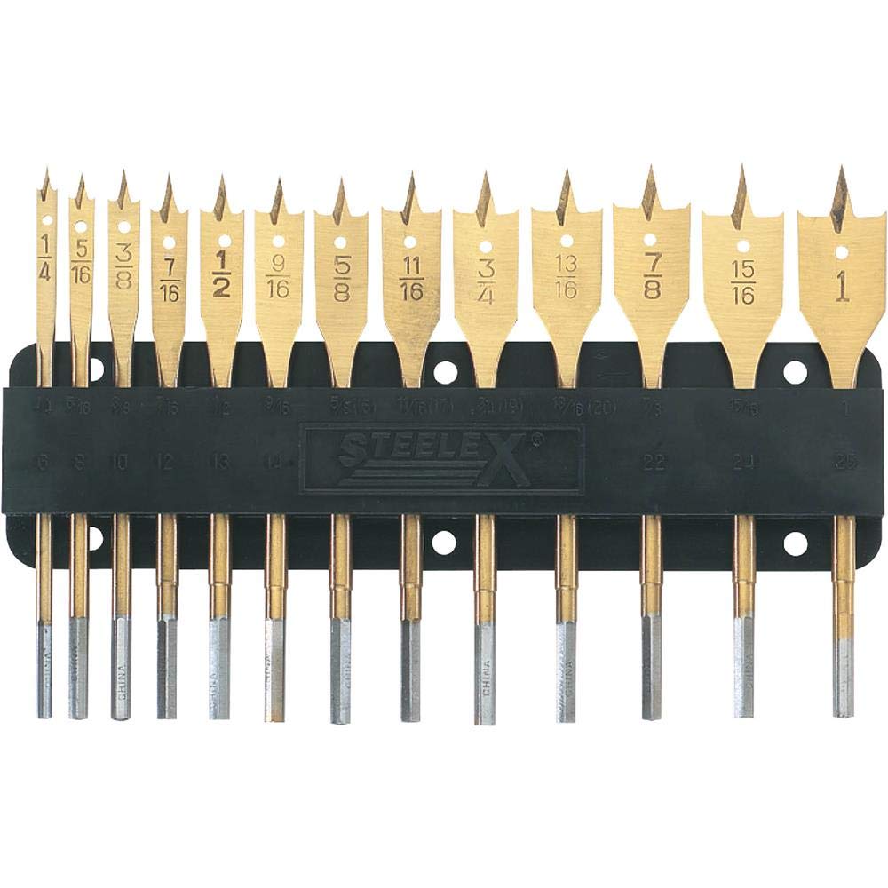 Steelex Plus D2053 TiN Coated Spade Bit Set,13-Piece