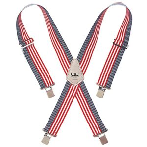 custom leathercraft110usa heavy duty elastic work suspenders, usa flag print
