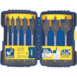 IRWIN Tools SPEEDBOR Blue Groove Pro Spade Bit Set with Case, 8-Piece (341008)