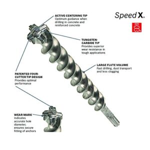 BOSCH HC5091 1-1/2 In. x 21 In. SDS-max Speed-X Carbide Rotary Hammer Bit for Concrete Drilling