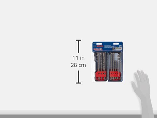 BOSCH HCK001 7 Piece Carbide-Tipped SDS-plus Rotary Hammer Drill Bit Set with Storage Case