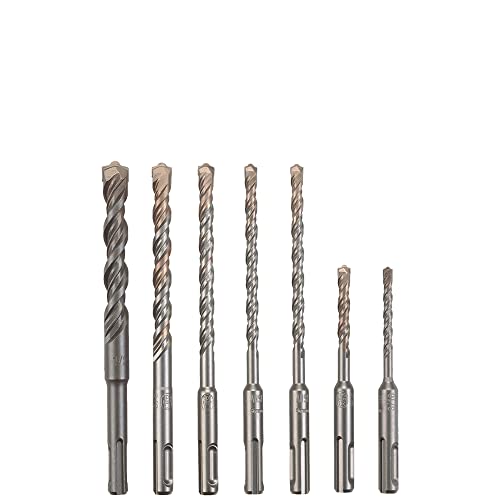 BOSCH HCK001 7 Piece Carbide-Tipped SDS-plus Rotary Hammer Drill Bit Set with Storage Case