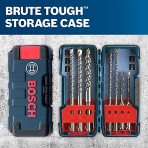 BOSCH HCK001 7 Piece Carbide-Tipped SDS-plus Rotary Hammer Drill Bit Set with Storage Case